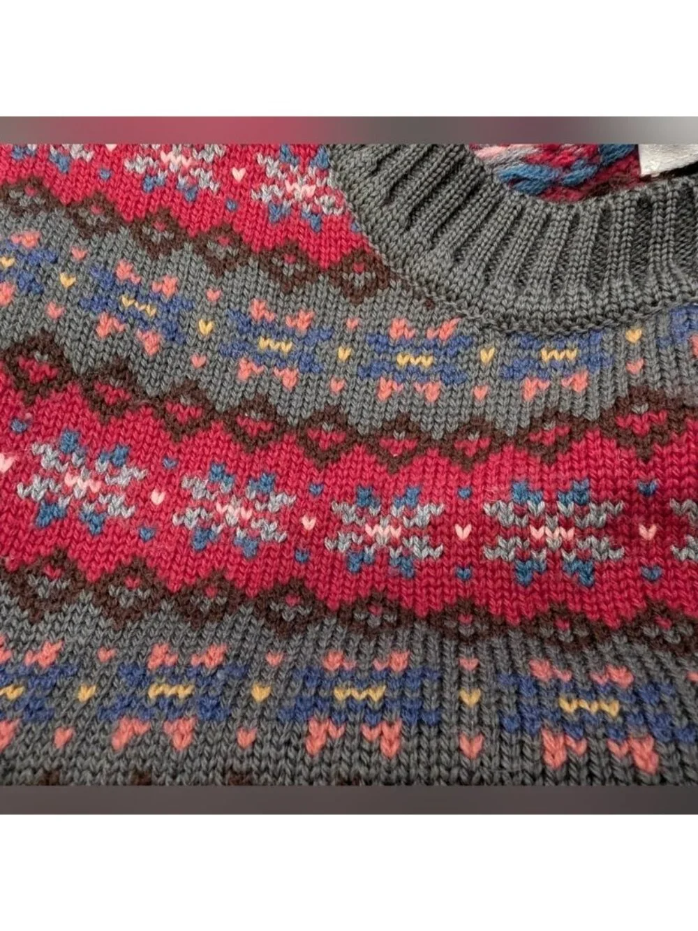 Vintage Wool multi color Patterned women's Sweater vest, size S